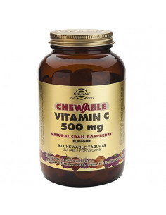 Solgar Vitamin C (Framboise Flaveur) 500mg 90 Comprimés
