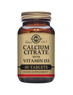Solgar Citrate de Calcium avec Vitamine D3 60 Comprimés