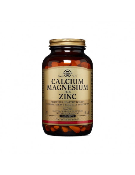 Solgar Calcium Magnesium Plus Zinc 250 Comprimés