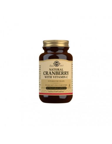 Solgar Natural Cranberry With Vitamin C Vegetable Capsules - Pack of 6
