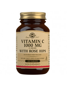 Solgar Vitamine C 1g 100 Comprimés avec Églantier