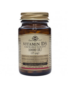 Solgar Vitamine D3 1000 IU 25cmg Cholecalciferol 100 Comprimés