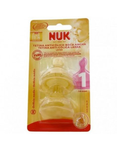 Tetina Ancha First Choice 1 M Latex 2 Unidades Nuk