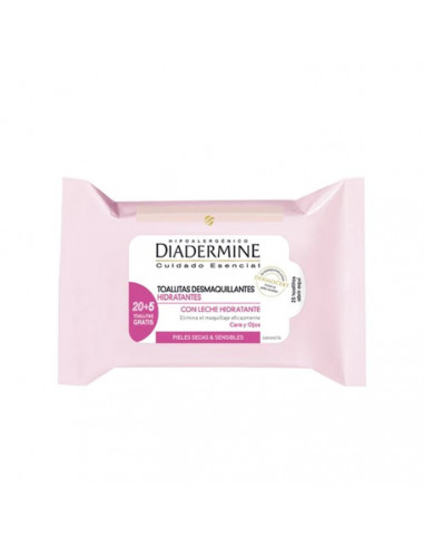 Diadermine Lingettes Démaquillantes Hydratantes 25 Unités