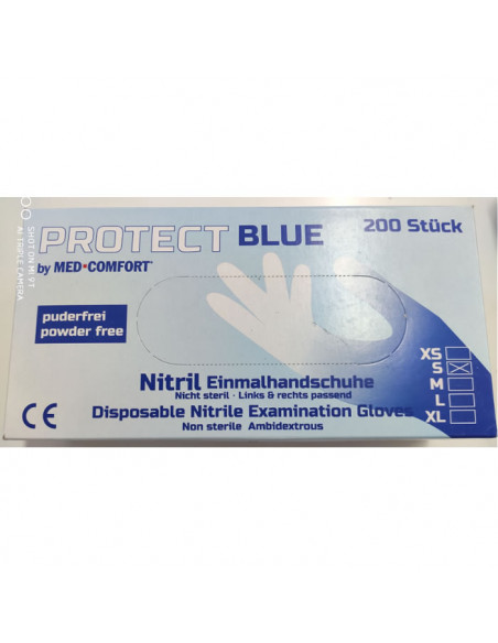 Protect Blue Guantes de Nitrilo 200 unidades talla S