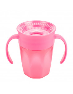 Gobelet 360 Sans Bec Verseur Rose Avec Poignées 200ml