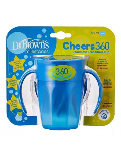 Gobelet 360 Sans Bec Verseur Bleu Avec Poignées 200ml