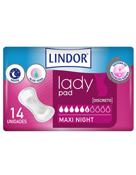 Lindor Lady Pad Maxi Night 6 Drops