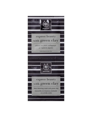 Apivita Beauty Express Deep Cleansing Face Mask With Green Clay 2x8ml Apivita Beauty Express Deep Cleansing Face Mask With Green Clay 2x8ml