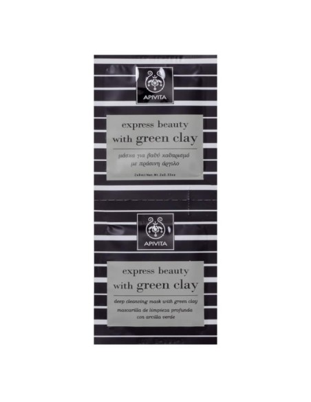 Apivita Beauty Express Deep Cleansing Face Mask With Green Clay 2x8ml