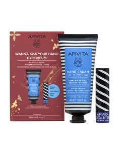 Apivita Hypericum Hand Cream 50ml+ Lip Balm 4.4g Set 2 Pieces
