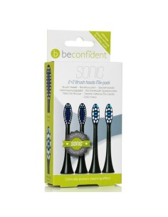 Beconfident Sonic Whitening & Regular Brush Heads Black 2+2 Units