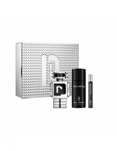 Paco Rabanne Phantom Eau De Toilette Spray 100ml Coffret 3 Produits