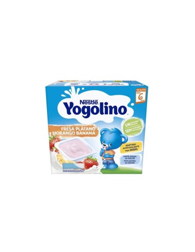 Nestle Nestlé Yogolino Fresa y Plátano 6m 4x 100g Nestle Nestlé Yogolino Fresa y Plátano 6m 4x 100g