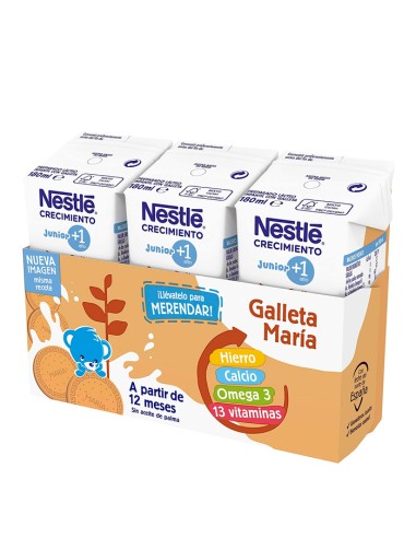 Nestlé Lait de Croissance 1+ Biscuits 3x180ml