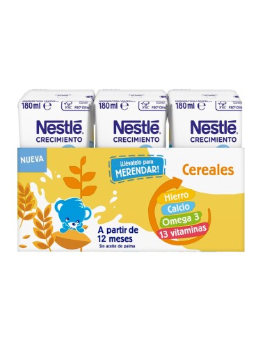 Nestlé Lait de Croissance 1+ Céréales 3x180ml Nestlé Lait de Croissance 1+ Céréales 3x180ml