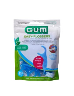 Gum Sunstar Easy Flossers Menthe Fraîche Vit-E Fluor 30 Unités