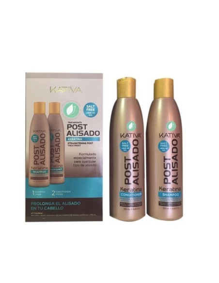 Kativa Keratina Shampooing Cheveux Lisses 250ml Coffrett 2 Produits