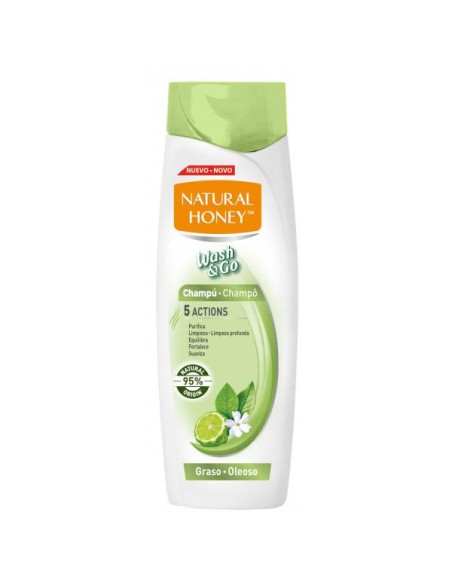 Natural Honey Wash y Go Champú Graso 400ml