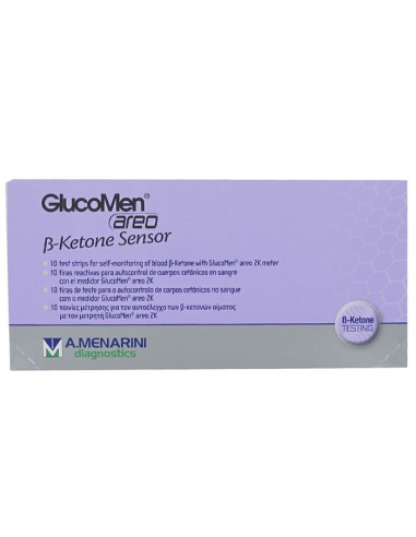 Glucomen Areo Sensor B-Ketone 10 bandelettes réactives Glucomen Areo Sensor B-Ketone 10 bandelettes réactives