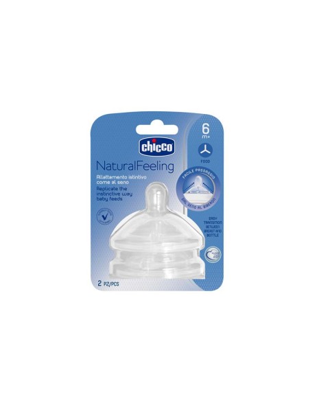 Chicco Tétine Naturelle Feeling Papilla Flow 2 Unités 6m