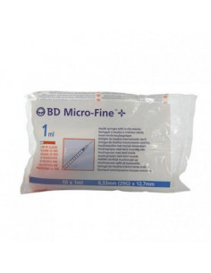 B.d Ultra Fine Jeringa Para Insulina U 100 1ml 30g X 13 Mm 10 Unidades
