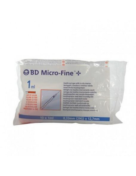 B.d Ultra Fine Jeringa Para Insulina U 100 1ml 30g X 13 Mm 10 Unidades