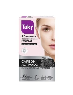 Taky Carbone Activado Bandes De Cire De Visage 20 Unités