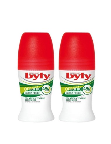 Byly Organic Extra Fresh Déodorant Roll On 2x50ml Byly Organic Extra Fresh Déodorant Roll On 2x50ml
