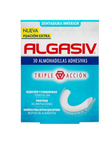 Algasiv Adhésifs Pour Prothèses Dentaires 30 Coussinets Inferieurs Algasiv Adhésifs Pour Prothèses Dentaires 30 Coussinets Inferieurs
