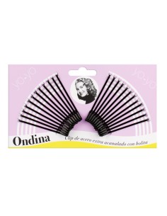 Eurostil Acanalado Clips Acero Con Bolita Negra 50mm Pack 1un