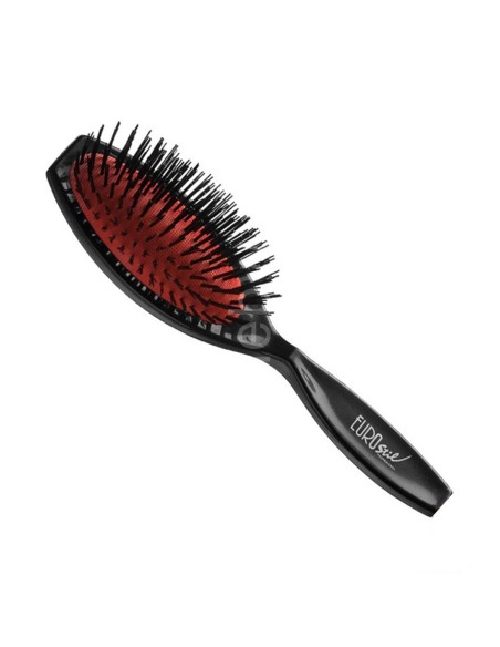 Eurostil Goma Fuelle Cepillo De Pelo Nylon Mediano Negro Negro 1un