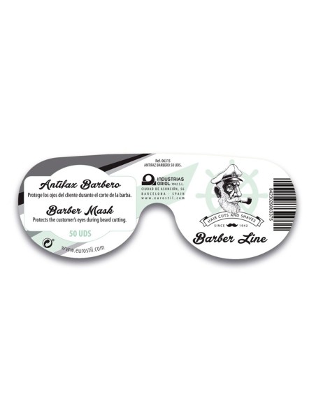 Eurostil Barber Line Antifaz Barbero Negro Negro Pack 50un
