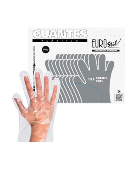 Eurostil Plastico Guantes Desechables Caja 100un