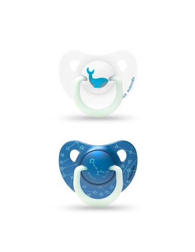 Suavinex Anatomical Silicone Soother Nighttime 0-6M 2U