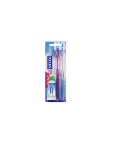Vitis Duplo Medium Brush + Anticaries 15ml Vitis Duplo Medium Brush + Anticaries 15ml