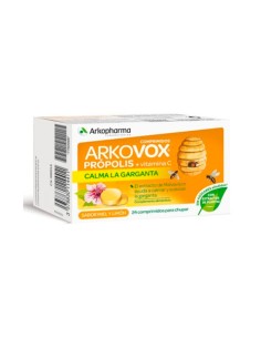 Arkopharma Arkovox Propolis + Vitamine C 24 Comprimés Miel-Citron