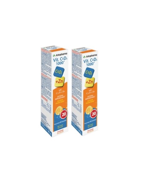 Arkopharma Vitamine C et D3 1000mg 2x20 Comprimés