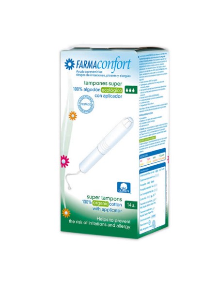 FarmaConfort Tampons Coton Avec Applicateur Taille Super 14 Unités