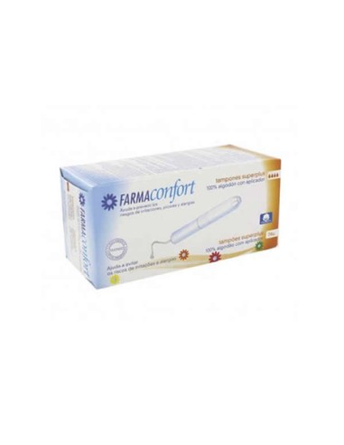FarmaConfort Tampons Coton Avec Applicateur Taille Superplus 14 Unité FarmaConfort Tampons Coton Avec Applicateur Taille Superplus 14 Unité