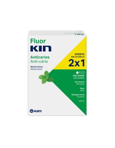 Kin Fluorkin Bain De Bouche 2x500ml Kin Fluorkin Bain De Bouche 2x500ml