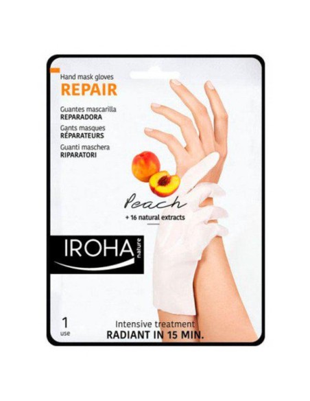 Iroha Nature Peach Hand y Nail Mask Gloves Repair