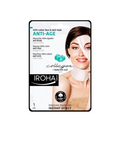 Iroha Nature Anti Âge Masque Coton Visage Et Cou Collagène 1 Unité