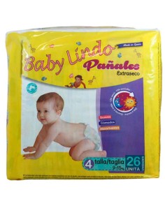 Baby Lindo Diapers T4 9-15 Kg 26 Units