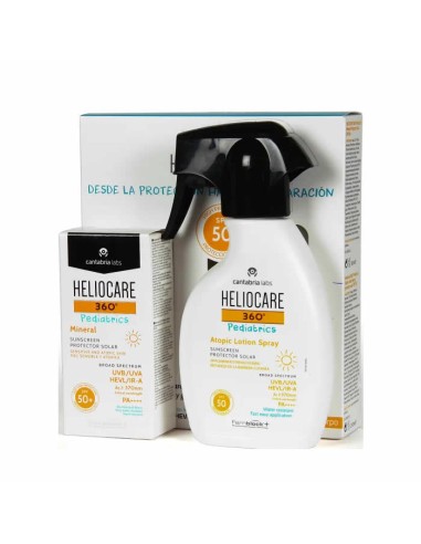 Heliocare 360º Pack Pediatrics Mineral 50ml + Atopic Lotion Spray 75m Heliocare 360º Pack Pediatrics Mineral 50ml + Atopic Lotion Spray 75m
