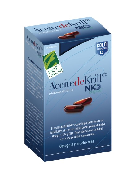 100%natura Aceite De Krill Nko 80 Cap De 500 Mg