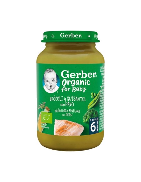 Gerber Bio Purée De Brocoli Et Pois Avec Dinde 190g