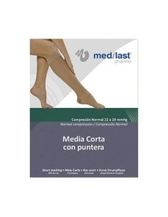Media Medilast Corta Con Puntera Negro Talla L