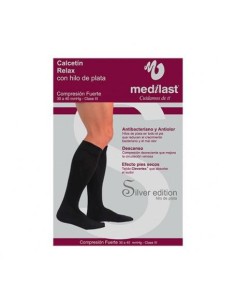 Calcetín Medilast Fuerte Silver Negro Grande