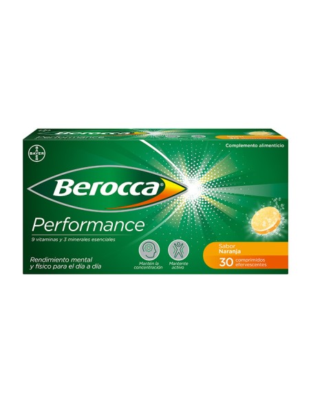 Berocca Performance 30 Comprimés Effervescents Orange